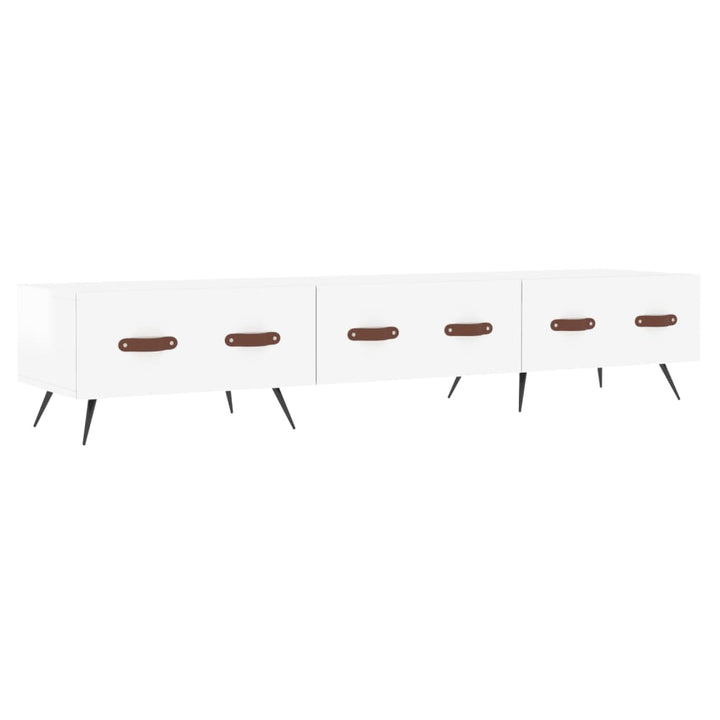 tv-bord 150x36x30 cm konstrueret træ hvid højglans
