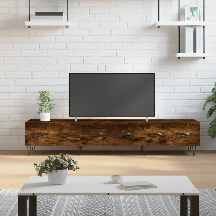 tv-bord 150x36x30 cm konstrueret træ røget egetræsfarve