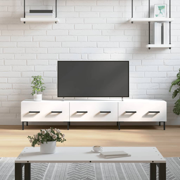 tv-bord 150x36x30 cm konstrueret træ hvid