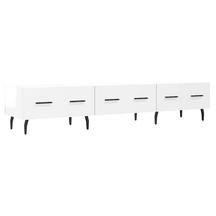tv-bord 150x36x30 cm konstrueret træ hvid højglans