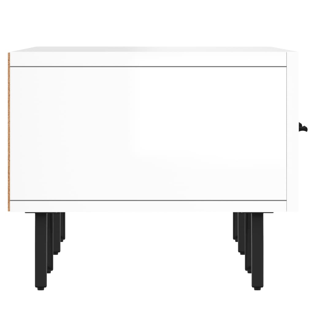 tv-bord 150x36x30 cm konstrueret træ hvid højglans