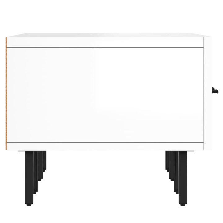 tv-bord 150x36x30 cm konstrueret træ hvid højglans