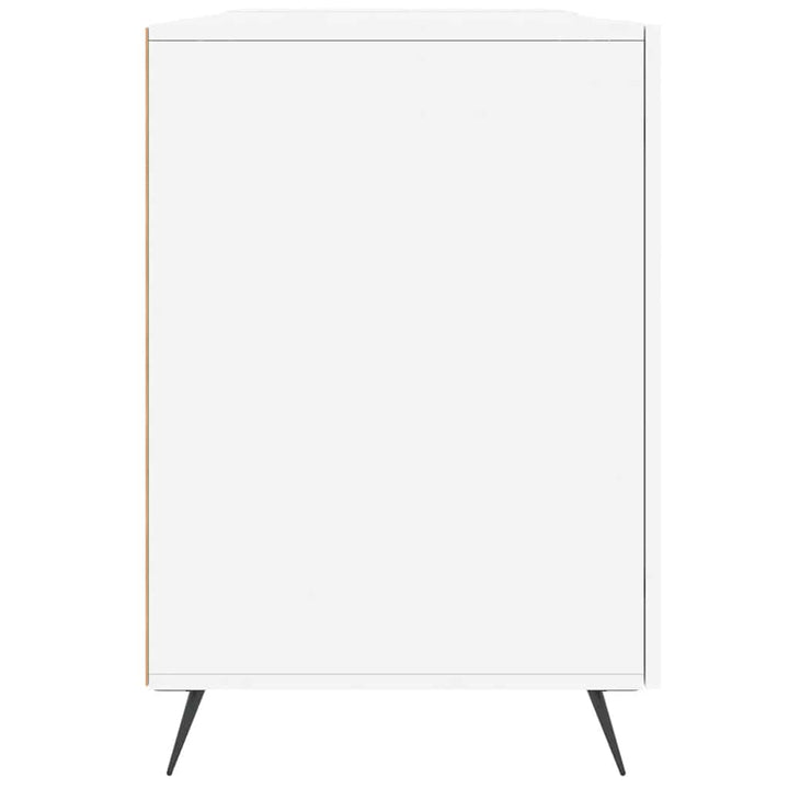skrivebord 140x50x75 cm konstrueret træ hvid højglans