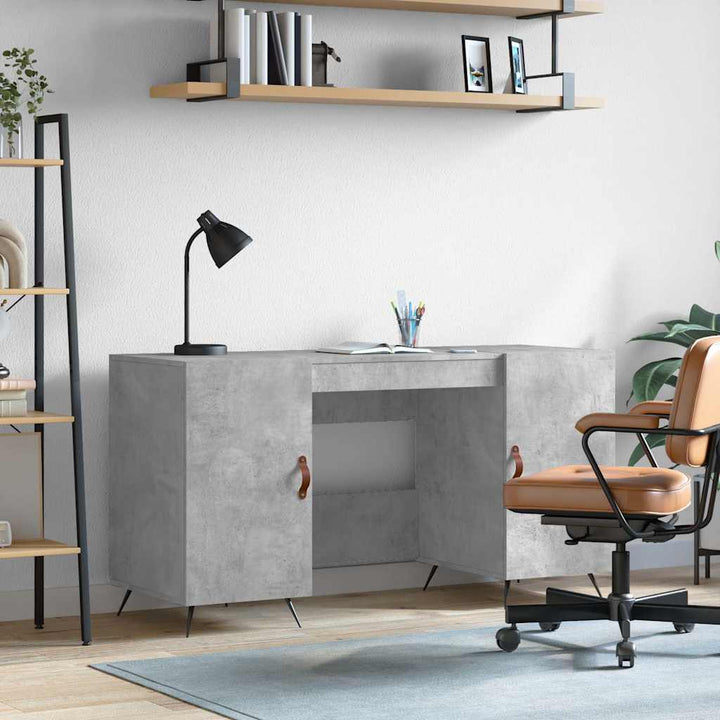 skrivebord 140x50x75 cm konstrueret træ betongrå