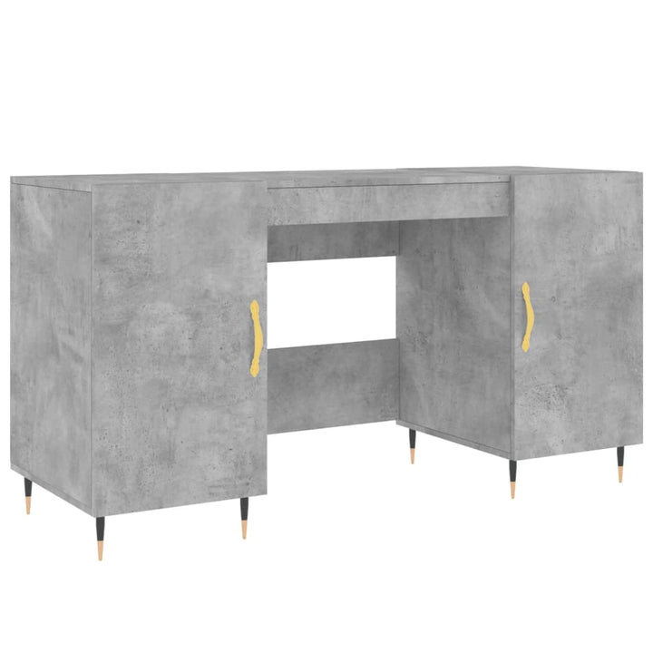 skrivebord 140x50x75 cm konstrueret træ betongrå
