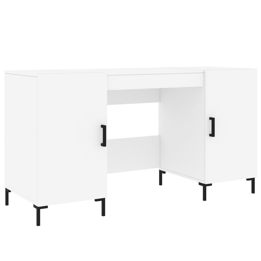 skrivebord 140x50x75 cm konstrueret træ hvid