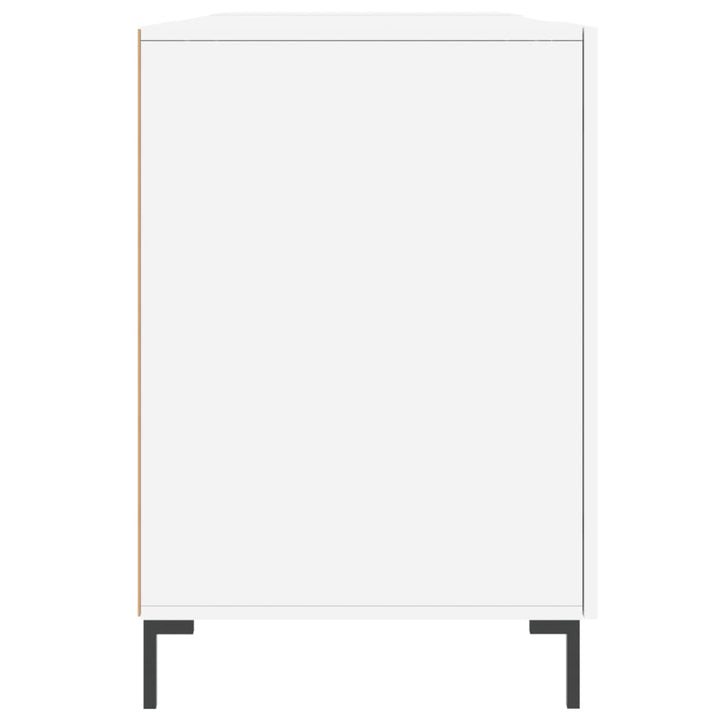 skrivebord 140x50x75 cm konstrueret træ hvid højglans