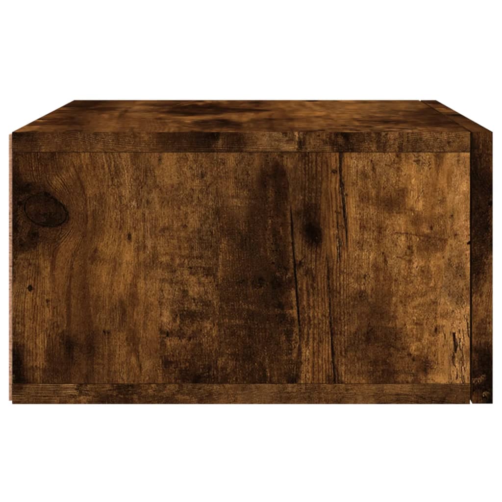 væghængte sengeborde 2 stk. 35x35x20 cm røget egetræsfarve