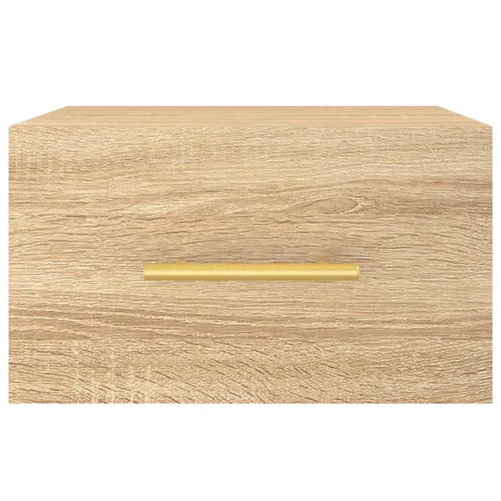 væghængte sengeborde 2 stk. 35x35x20 cm sonoma-eg