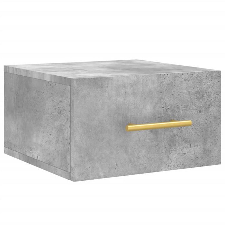 væghængt sengebord 35x35x20 cm betongrå
