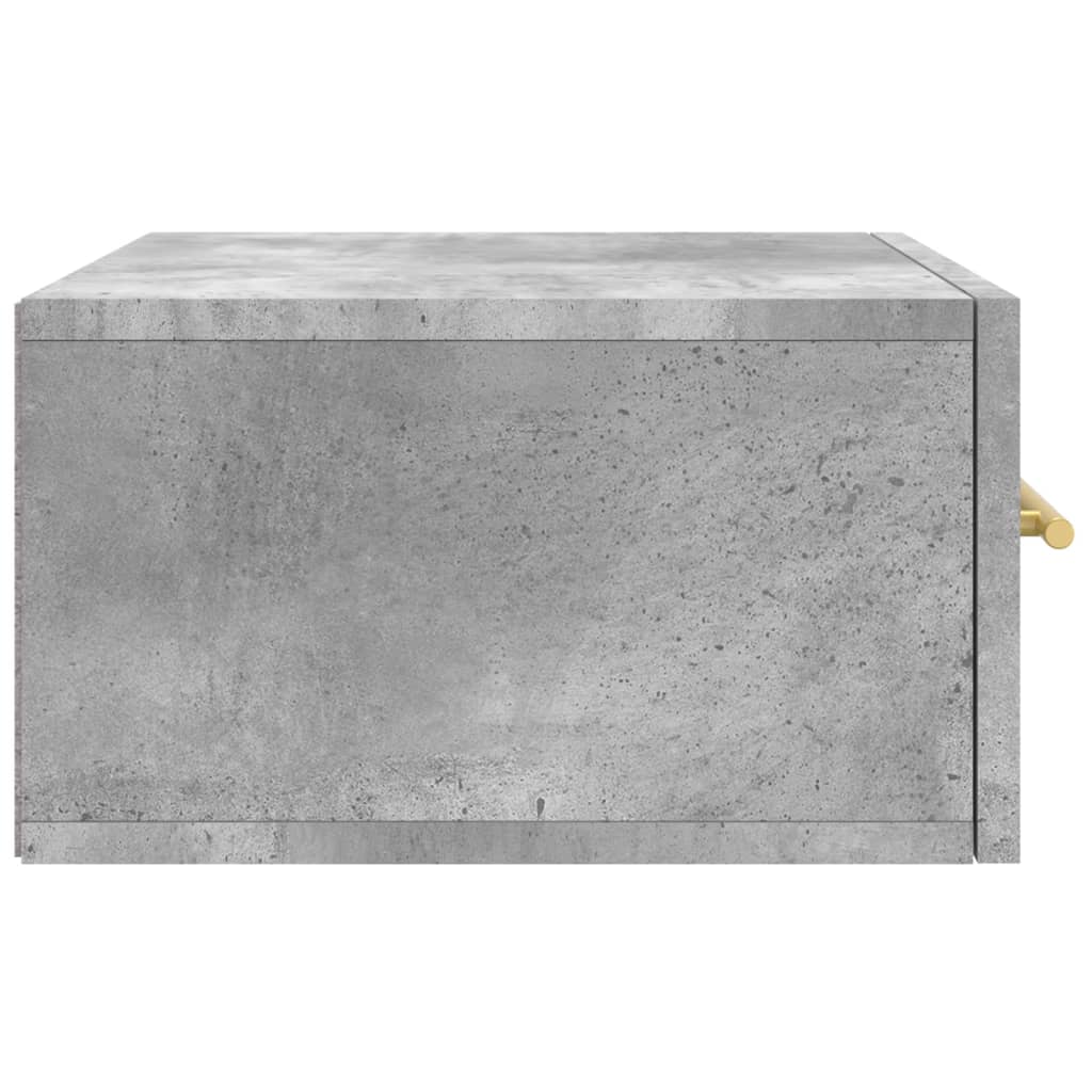 væghængt sengebord 35x35x20 cm betongrå