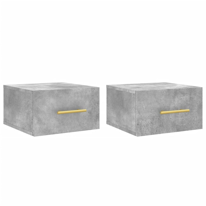 væghængte sengeborde 2 stk. 35x35x20 cm betongrå