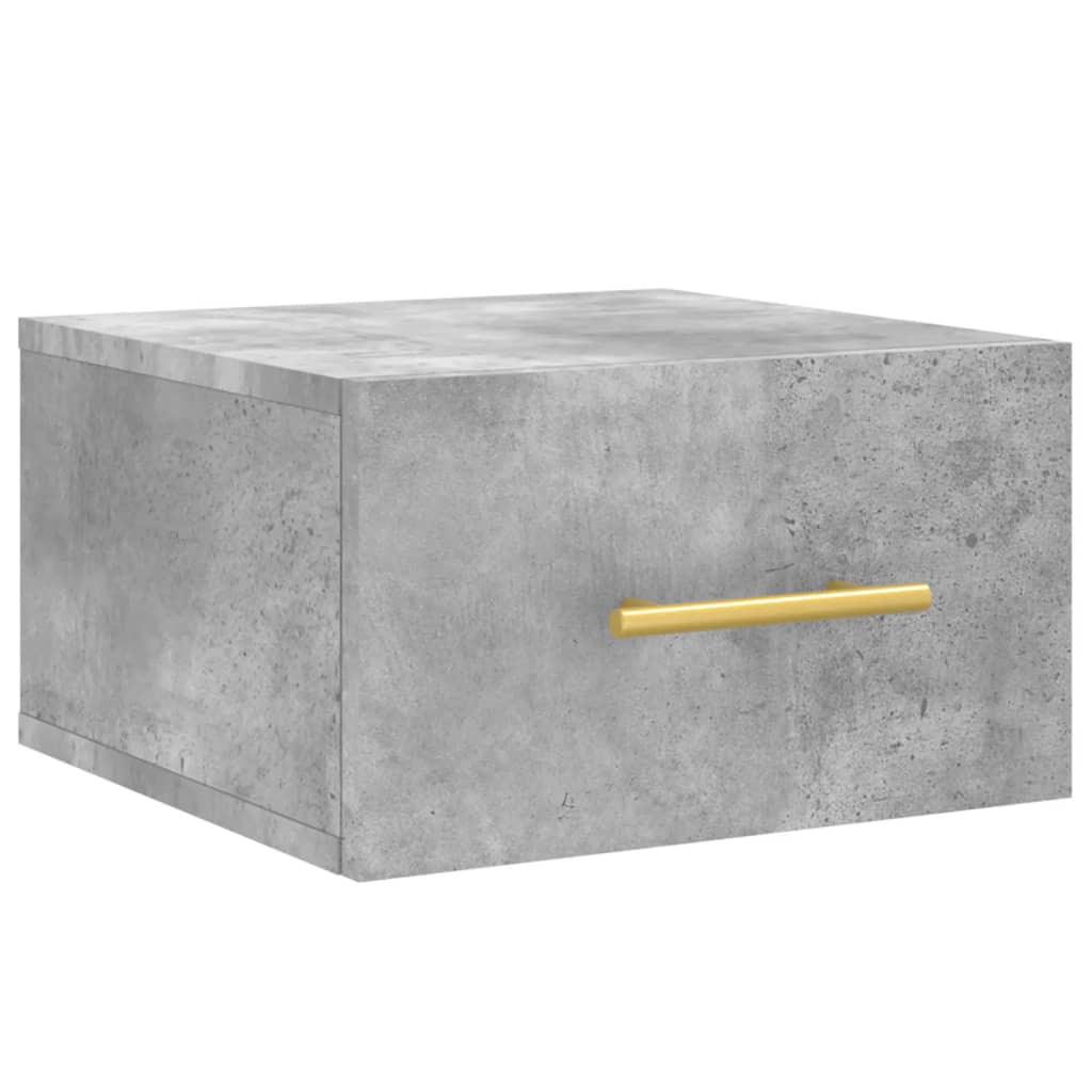 væghængte sengeborde 2 stk. 35x35x20 cm betongrå