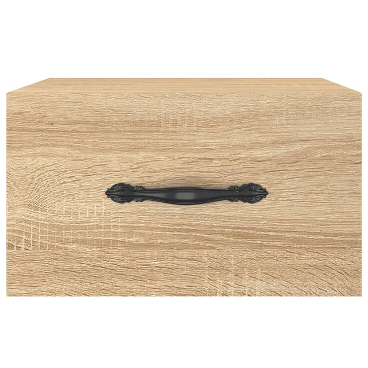 væghængte sengeborde 2 stk. 35x35x20 cm sonoma-eg