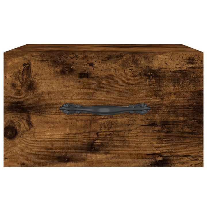 væghængt sengebord 35x35x20 cm røget egetræsfarve