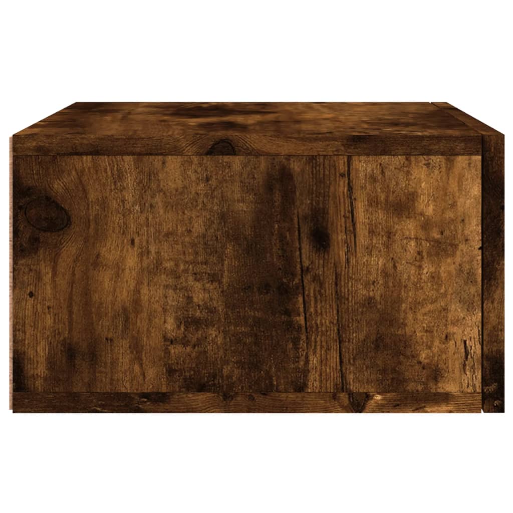 væghængt sengebord 35x35x20 cm røget egetræsfarve