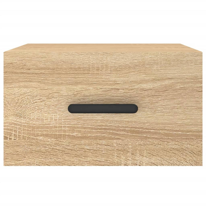 væghængte sengeborde 2 stk. 35x35x20 cm sonoma-eg