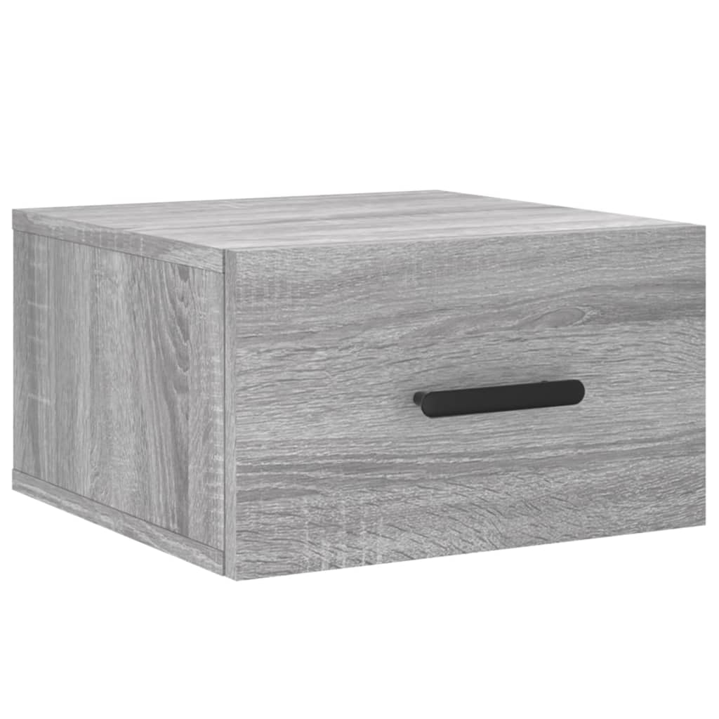 væghængt sengebord 35x35x20 cm grå sonoma-eg