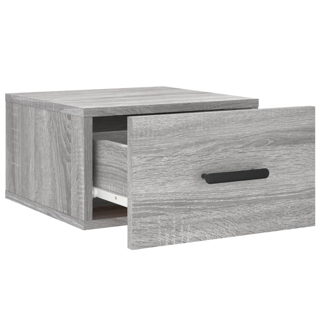 væghængt sengebord 35x35x20 cm grå sonoma-eg