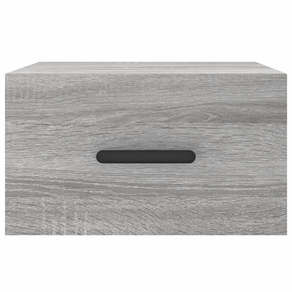 væghængte sengeborde 2 stk. 35x35x20 cm grå sonoma-eg