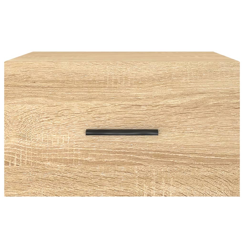 væghængte sengeborde 2 stk. 35x35x20 cm sonoma-eg