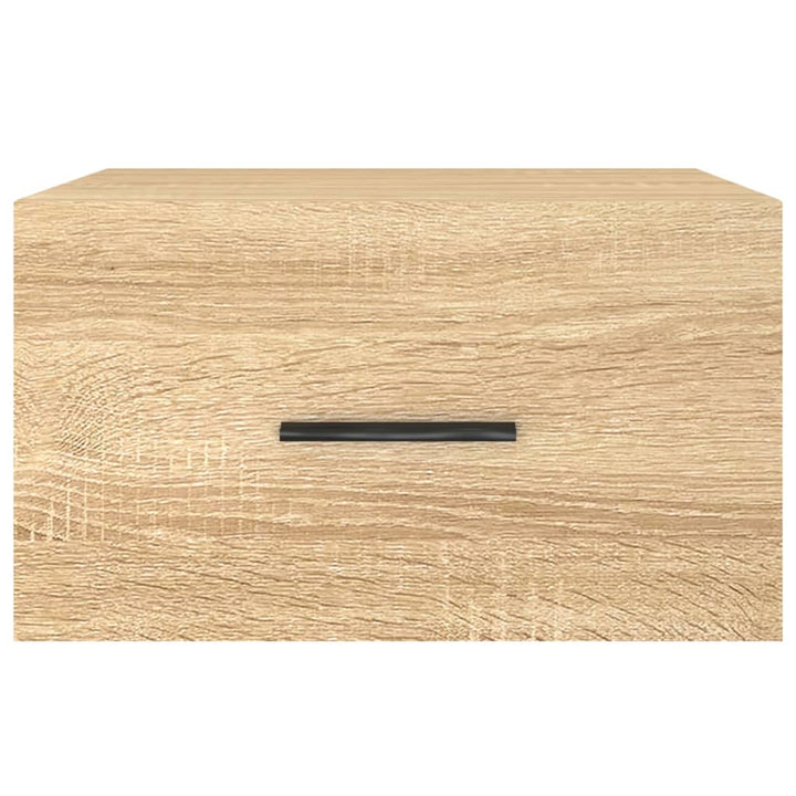 væghængte sengeborde 2 stk. 35x35x20 cm sonoma-eg