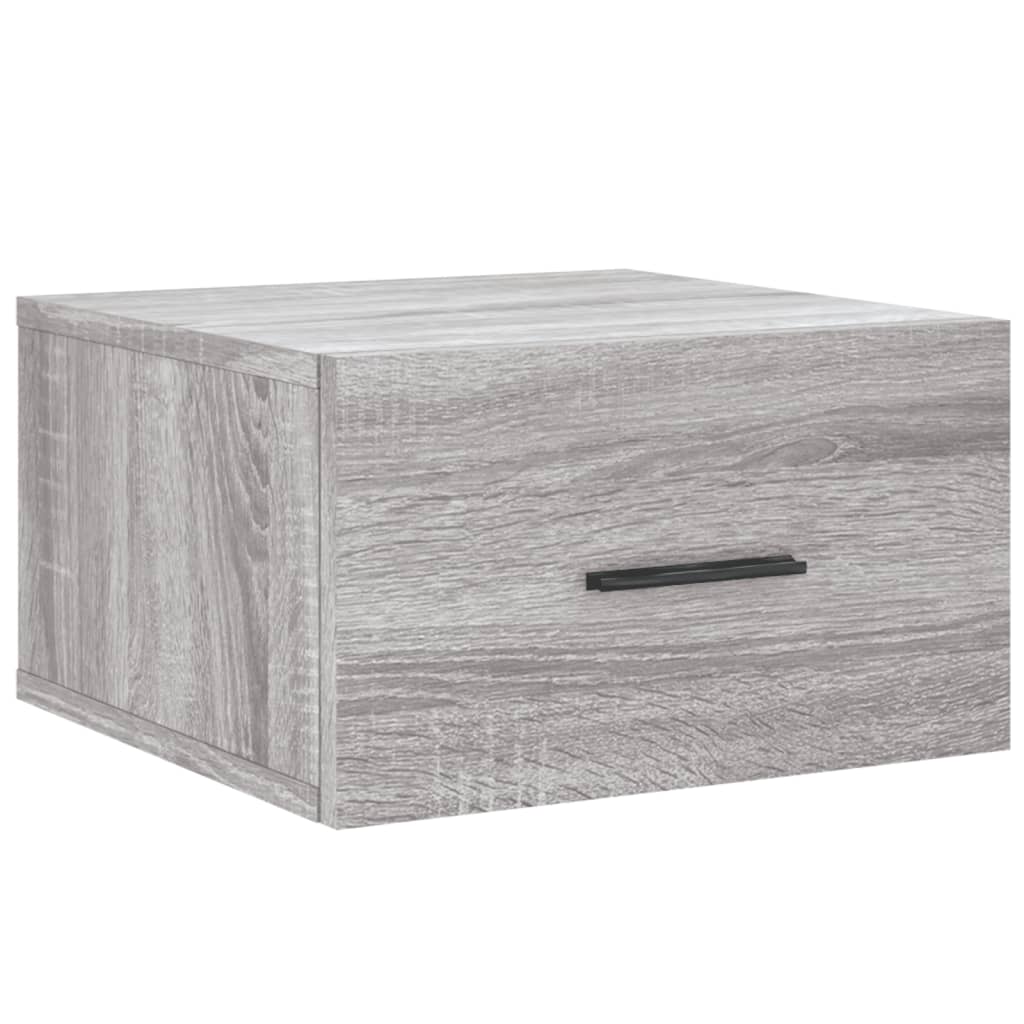 væghængt sengebord 35x35x20 cm grå sonoma-eg