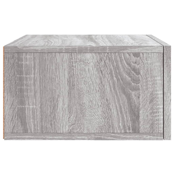væghængt sengebord 35x35x20 cm grå sonoma-eg