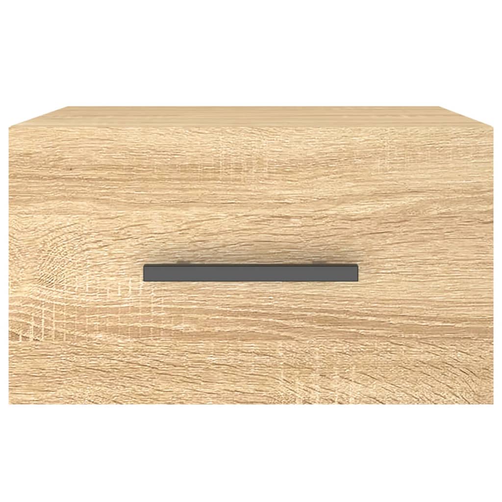 væghængte sengeborde 2 stk. 35x35x20 cm sonoma-eg