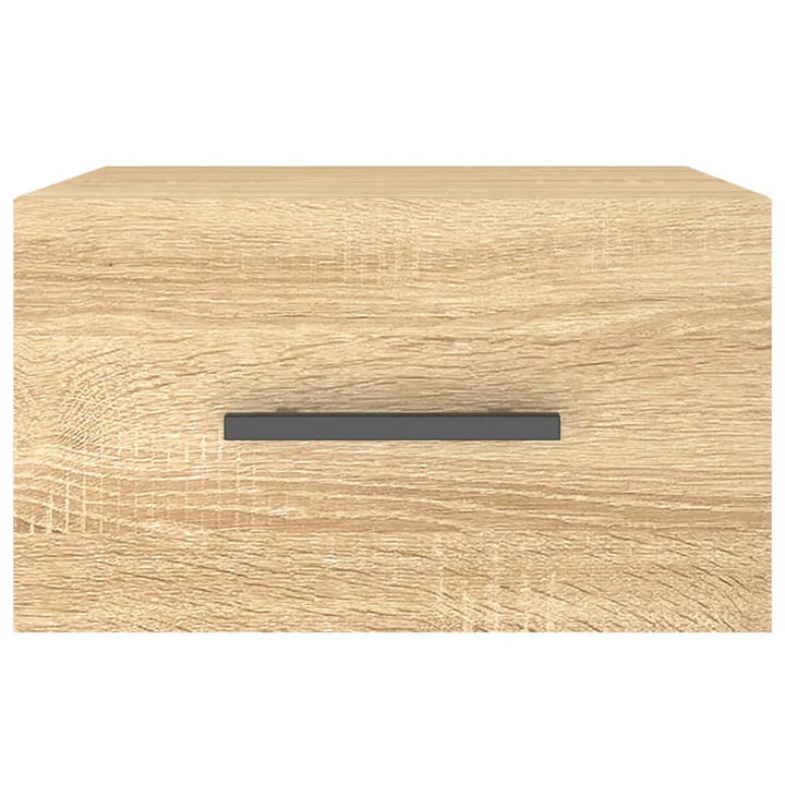 væghængte sengeborde 2 stk. 35x35x20 cm sonoma-eg