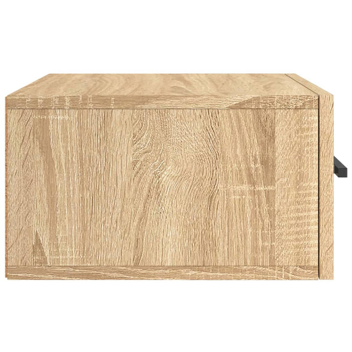 væghængte sengeborde 2 stk. 35x35x20 cm sonoma-eg