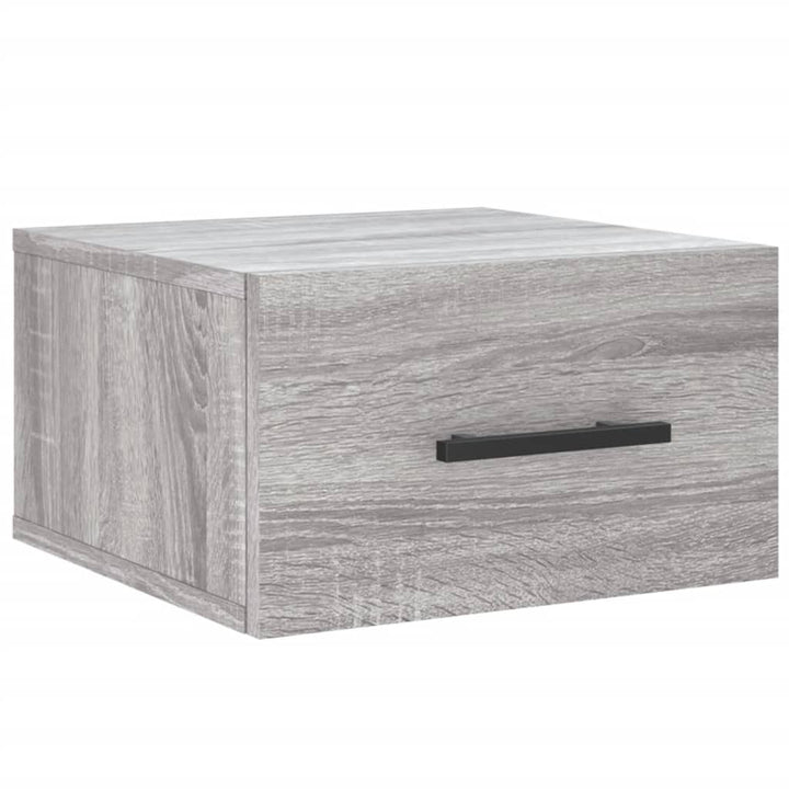 væghængt sengebord 35x35x20 cm grå sonoma-eg