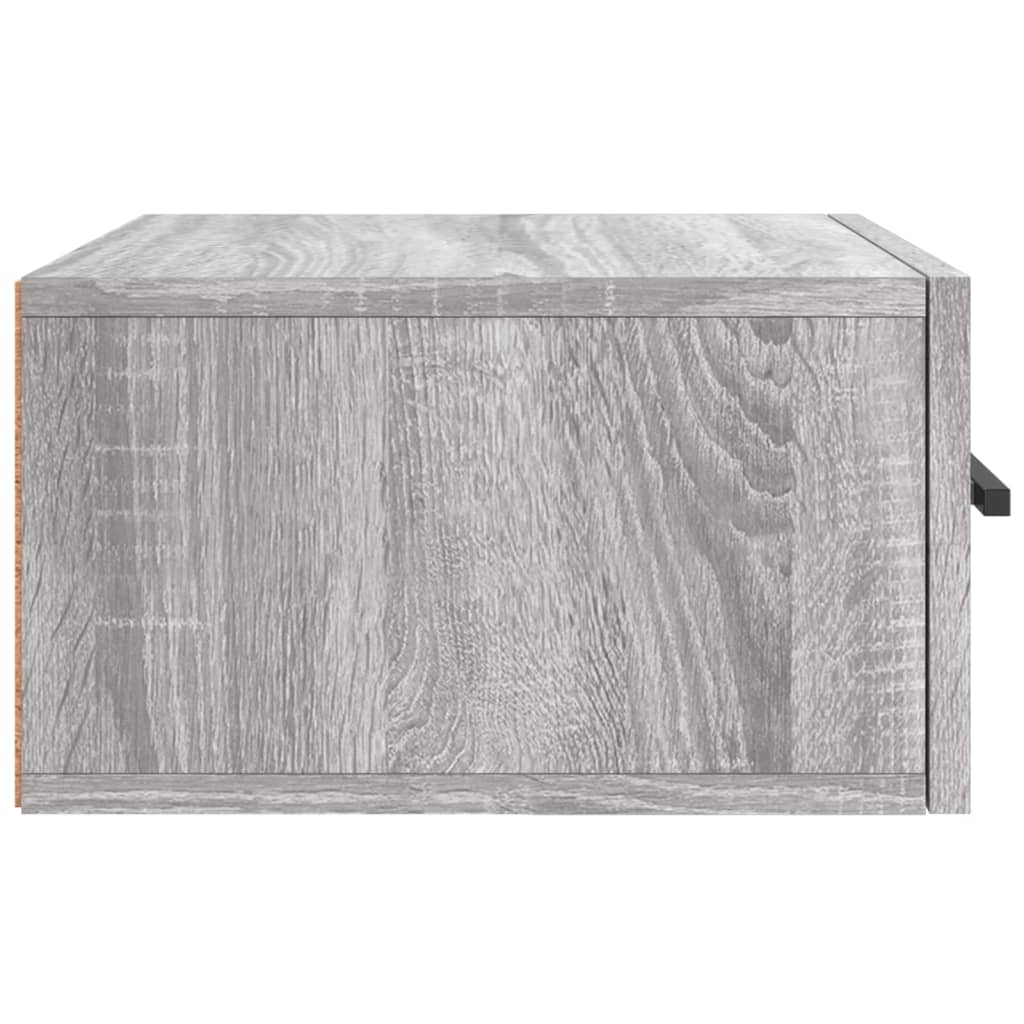 væghængt sengebord 35x35x20 cm grå sonoma-eg