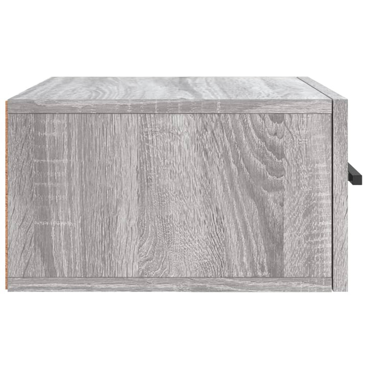 væghængt sengebord 35x35x20 cm grå sonoma-eg