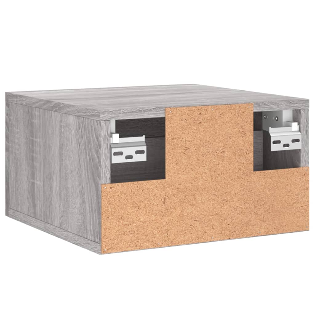 væghængt sengebord 35x35x20 cm grå sonoma-eg
