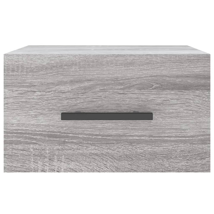væghængte sengeborde 2 stk. 35x35x20 cm grå sonoma-eg