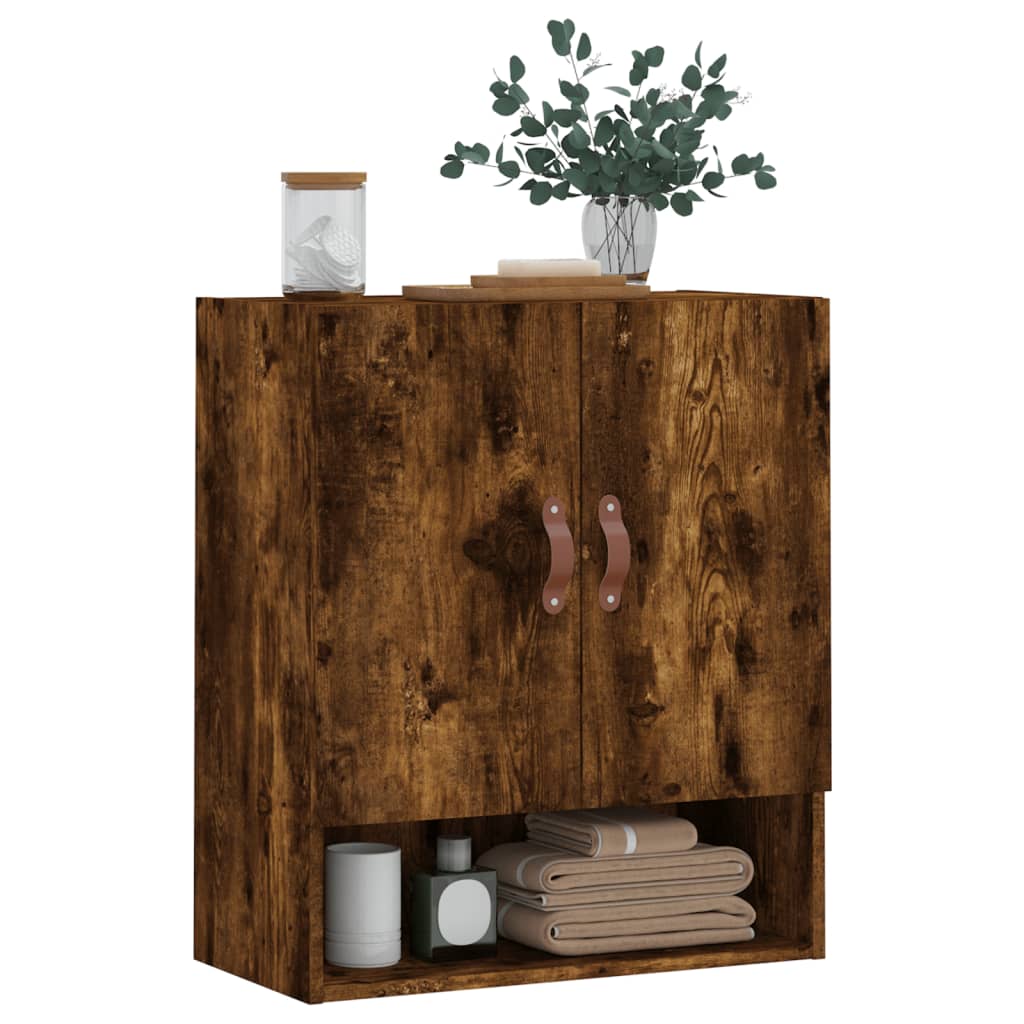 vægskab 60x31x70 cm konstrueret træ røget egetræsfarve