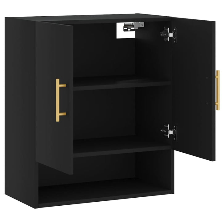 vægskab 60x31x70 cm konstrueret træ sort