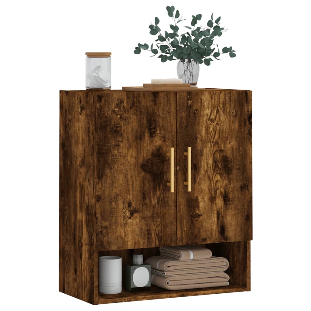 vægskab 60x31x70 cm konstrueret træ røget egetræsfarve