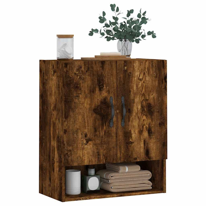 vægskab 60x31x70 cm konstrueret træ røget egetræsfarve