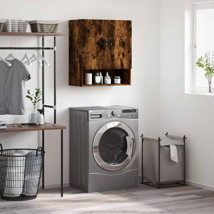 vægskab 60x31x70 cm konstrueret træ røget egetræsfarve