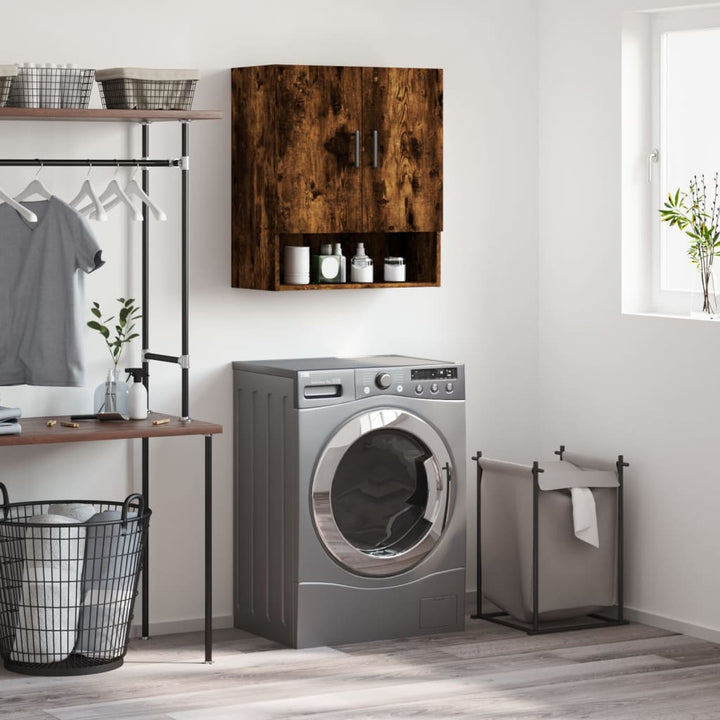 vægskab 60x31x70 cm konstrueret træ røget egetræsfarve