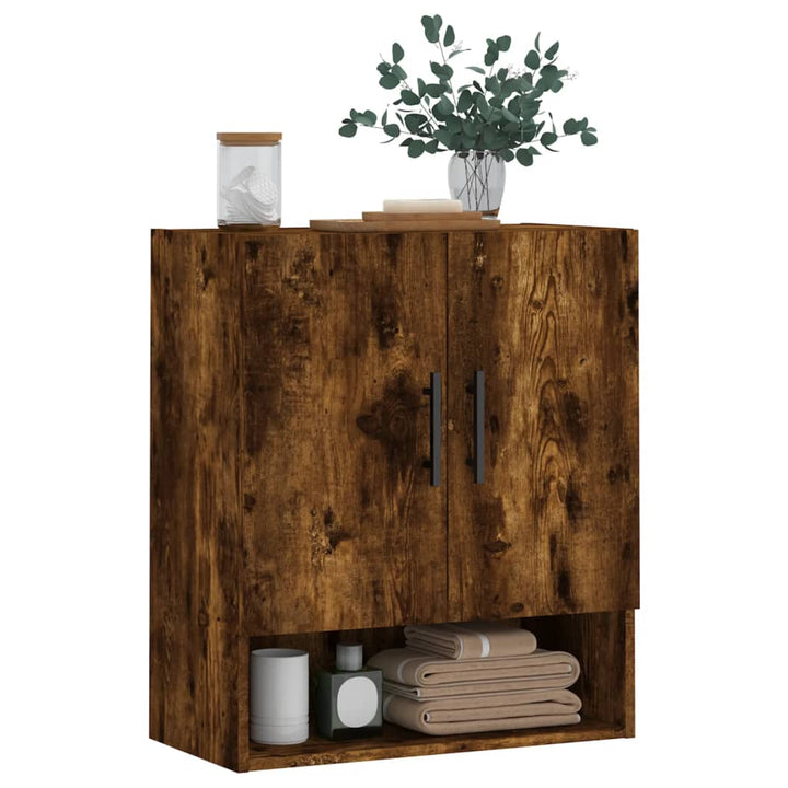 vægskab 60x31x70 cm konstrueret træ røget egetræsfarve