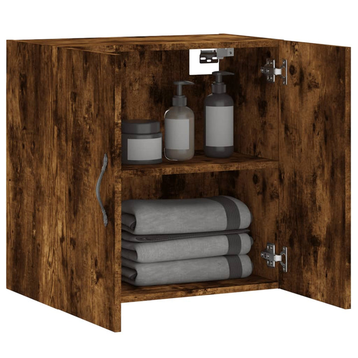 vægskab 60x31x60 cm konstrueret træ røget egetræsfarve