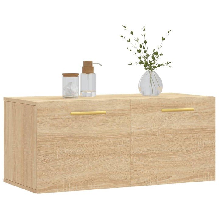 vægskab 80x36,5x35 cm konstrueret træ sonoma-eg