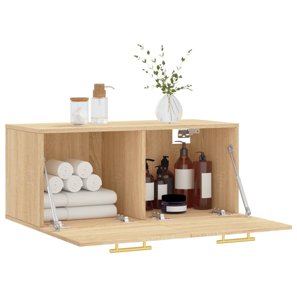 vægskab 80x36,5x35 cm konstrueret træ sonoma-eg
