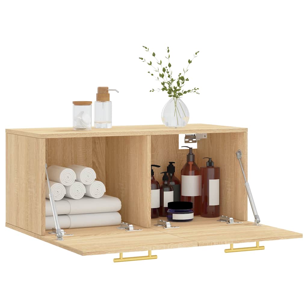 vægskab 80x36,5x35 cm konstrueret træ sonoma-eg