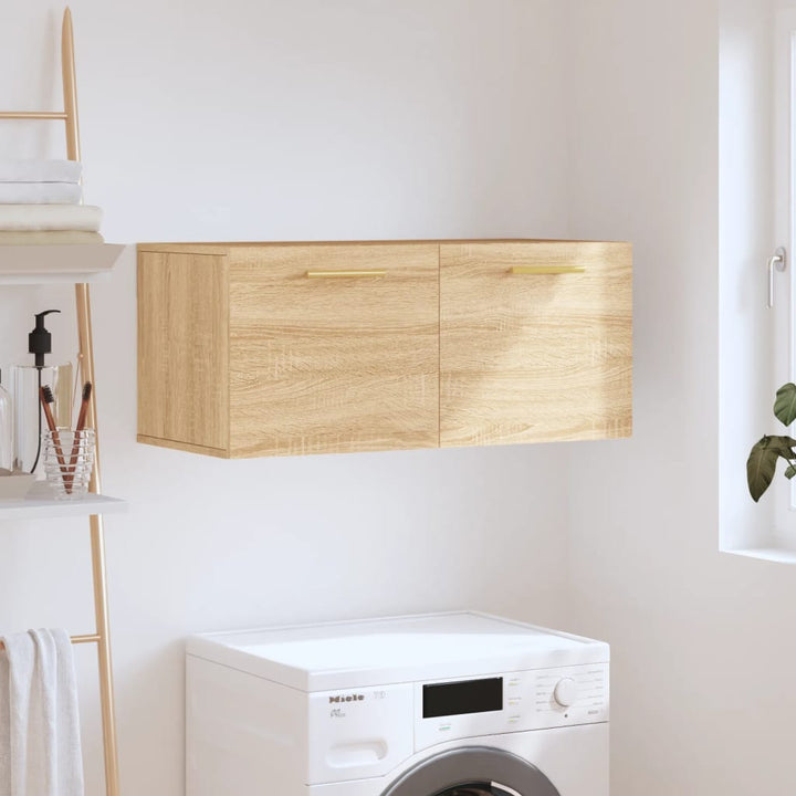 vægskab 80x36,5x35 cm konstrueret træ sonoma-eg