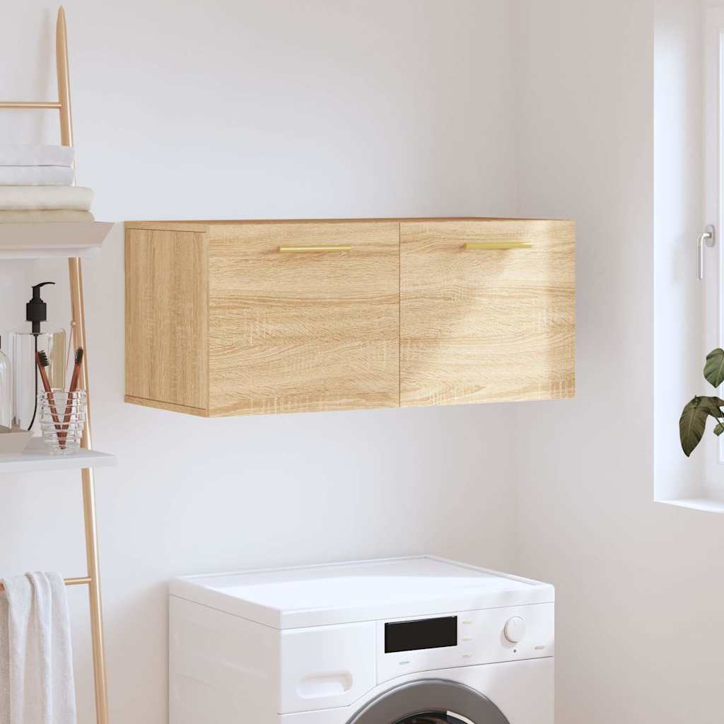 vægskab 80x36,5x35 cm konstrueret træ sonoma-eg