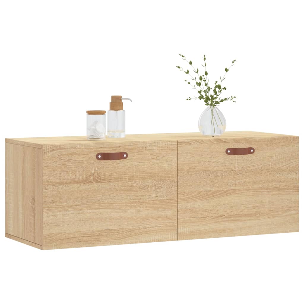 vægskab 100x36,5x35 cm konstrueret træ sonoma-eg